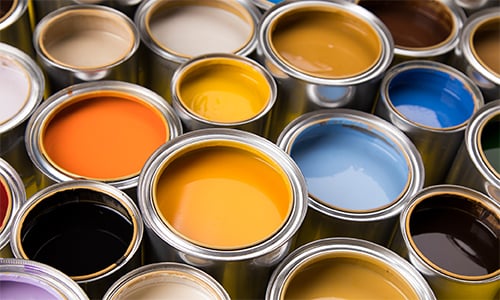 Paint tin cans in multiple colours