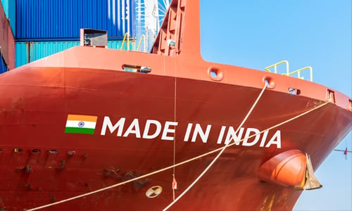 Made in India written on a boat