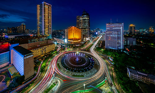 Night view of Jakarta, Indonesia